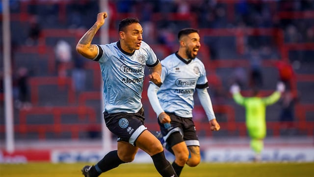 Así se festeja un primer gol en Belgrano, y que sirvió para ganar. Fabián Bordagaray, el ex River hoy en el Pirata (La Voz).