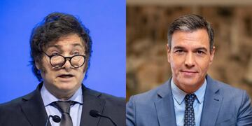 Javier Milei y Pedro Sánchez