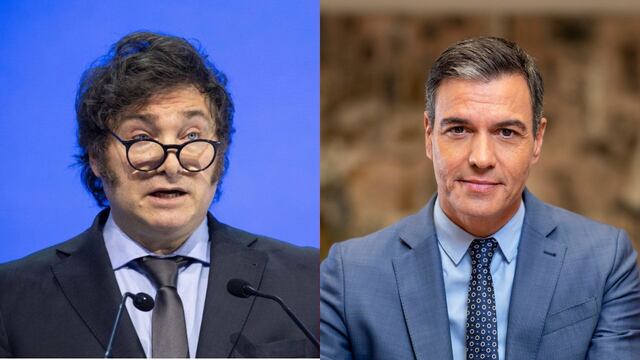 Javier Milei y Pedro Sánchez