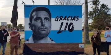 Mural homenaje a Lionel Scaloni en Pujato