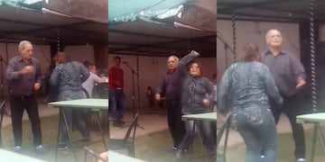 El baile de los jubilados fue el centro de atención de la fiesta.