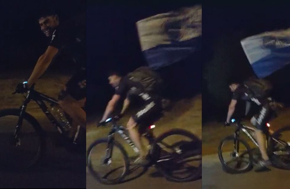 Hincha de Godoy Cruz se fue pedaleando a Villa Mercedes para alentar al Tomba en la Copa Argentina