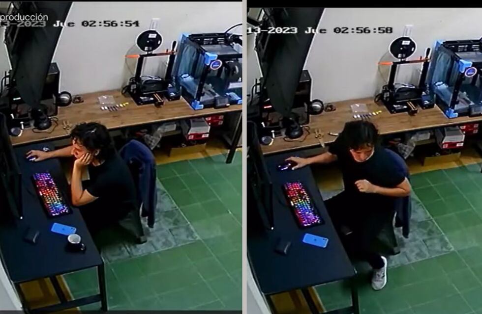 Escapó de su oficina ante la presencia de un fantasma y todo quedó registrado en un video que es viral