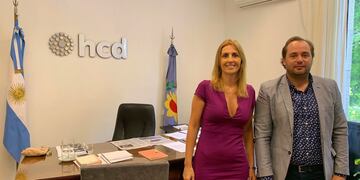 La Presidenta del Honorable Concejo Deliberante, Marina Sánchez Herrero, se reunió con el presidente de la Cámara Textil de Mar del Plata, Juan Pablo Maisonnave.
