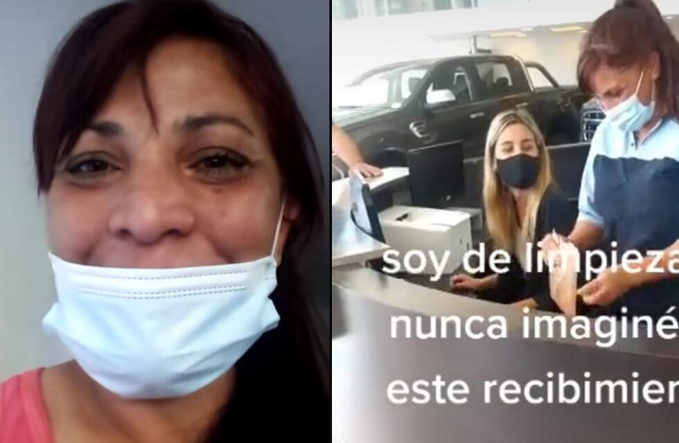 Emotivo viral cordobés: una empleada de limpieza lloró con el increíble regalo de sus compañeros
