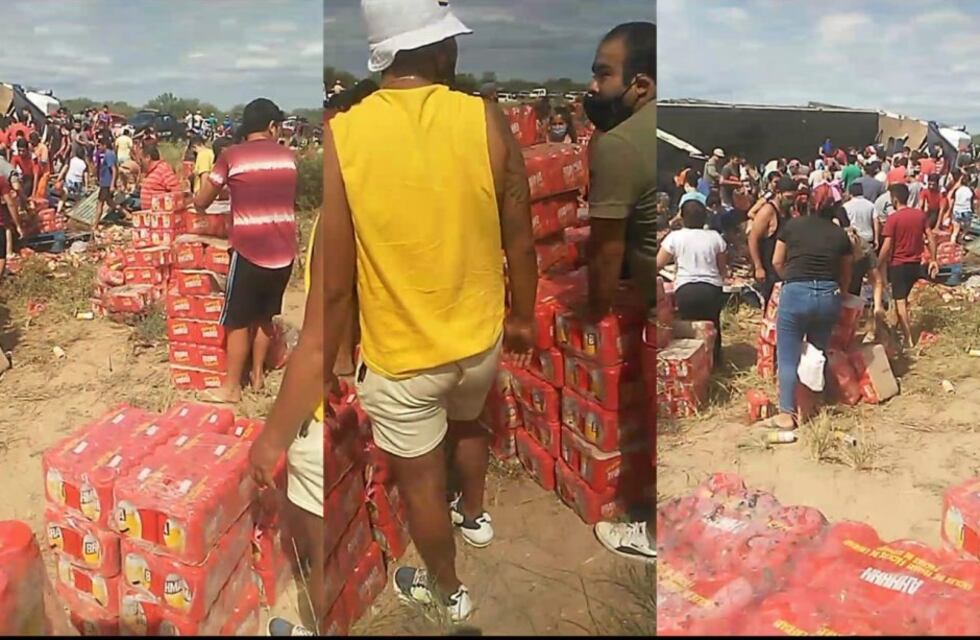 Un camión volcó y los vecinos se llevaron alrededor de cinco mil packs de cervezas