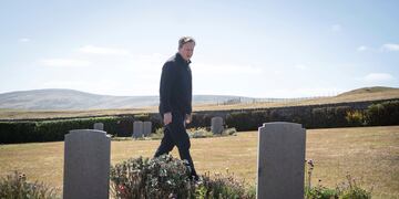David Cameron en Malvinas, en febrero pasado.