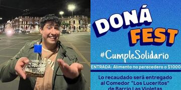 David Svetliza, el tiktoker que organizó una fiesta solidaria en Córdoba.
