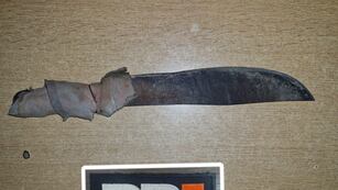 El arma blanca que secuestró la PDI en Rafaela