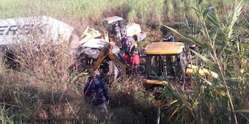 Rescataron a un camionero luego de un accidente.