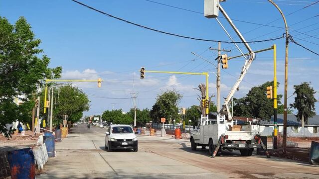 Está habilitado el tránsito en Alberdi y colocan luces led.
