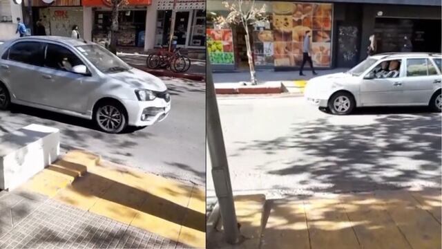 "Las sillas de ruedas deberían bajar por la senda peatonal", reclama en el video.