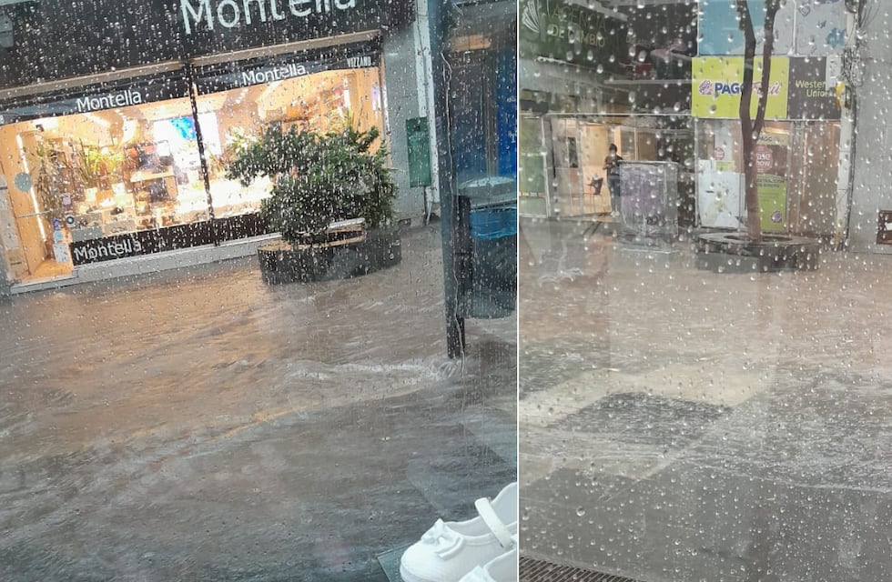 Se “inundó” la peatonal y creció el río Suquía tras el temporal en Córdoba