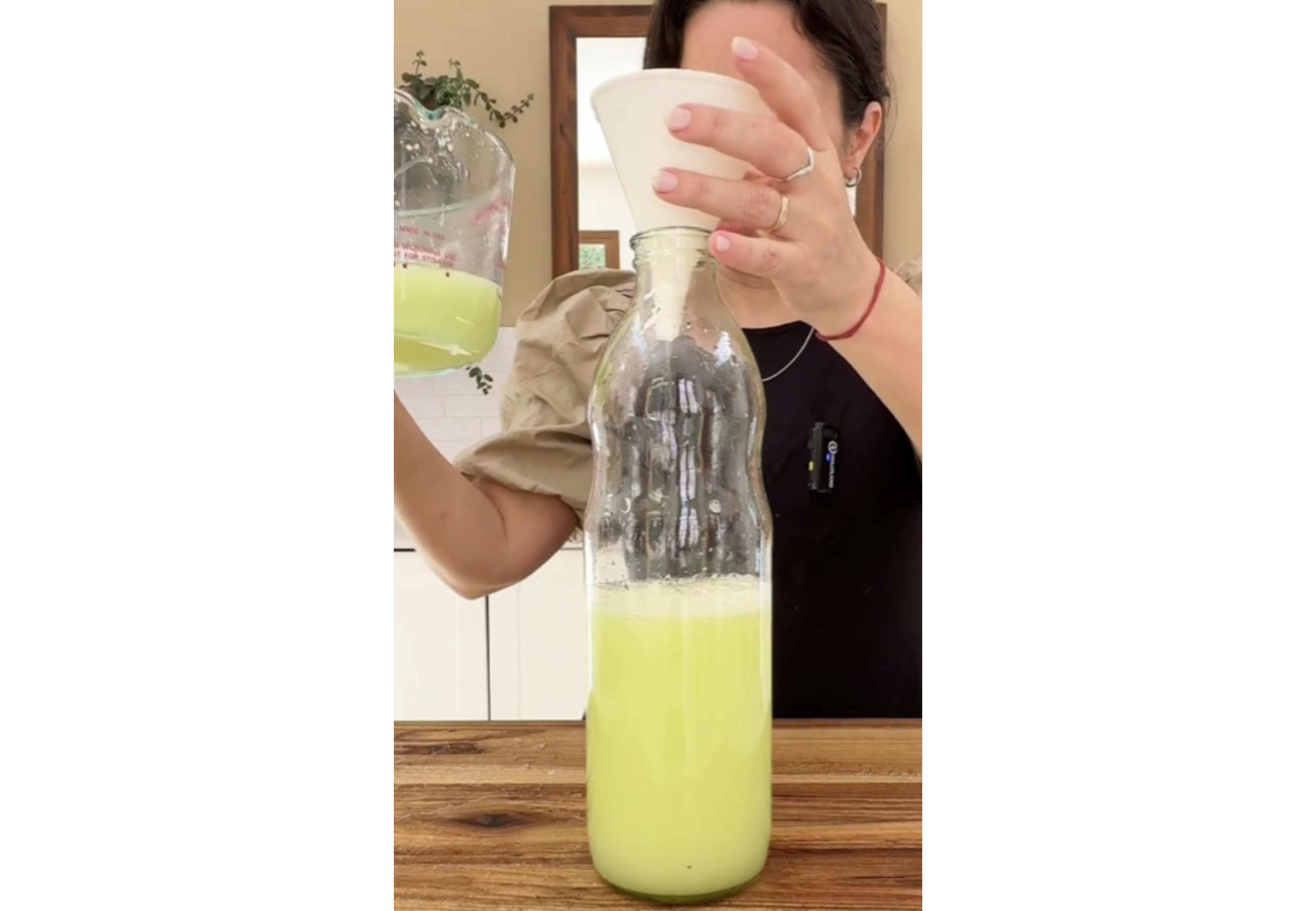 La cocinera mostró cómo hacer una rica limonada casera.