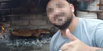 Imagen del carnicero detenido tomada de las redes sociales. Gentileza Los Andes