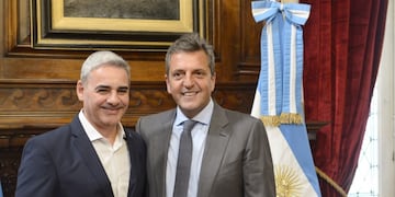 El ministro y candidato Sergio Massa junto al diputado del Frente Renovador Ramiro Gutiérrez