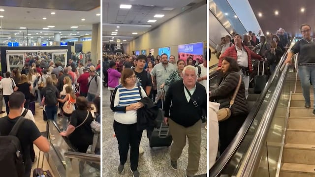 Caos en Aeroparque luego de que la PSA desalojara la zona de embarque por culpa de una mujer que eludió el control de seguridad. Foto: Captura de video.