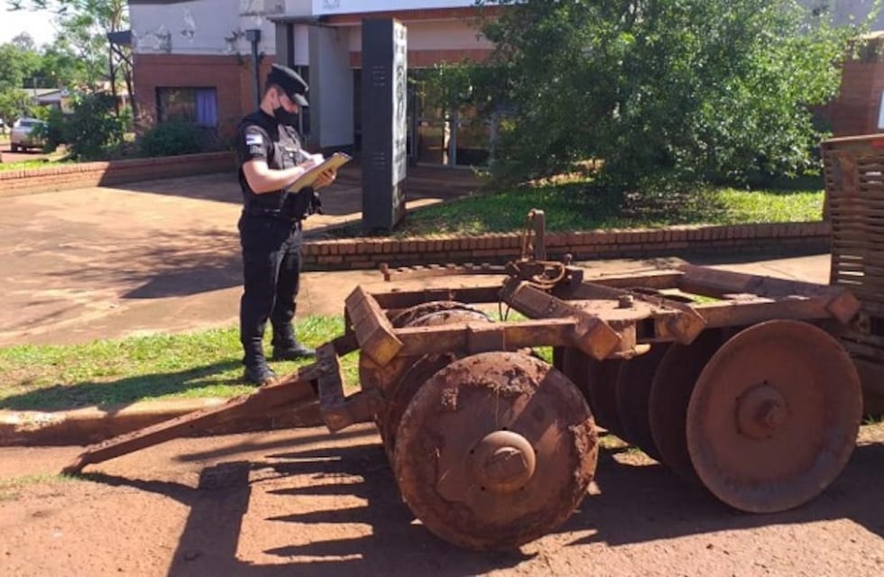 Efectivos policiales recuperaron un arado en Garuhapé