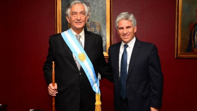 Alberto Rodríguez Saá junto a Claudio Poggi, hoy oposición.