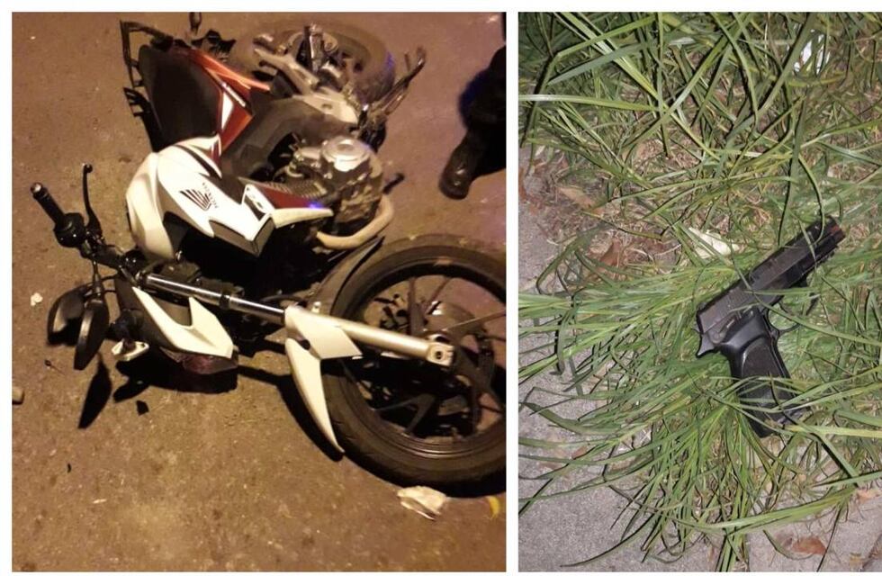 Delincuente armado asaltó, se le quedó la moto y los vecinos casi lo linchan