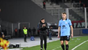 El "Colo" Juan Barinaga fue al frente pero esta vez no estuvo fino. Como todo Belgrano (Facundo Luque / La Voz).