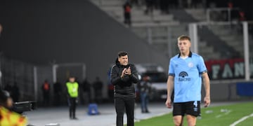 El "Colo" Juan Barinaga fue al frente pero esta vez no estuvo fino. Como todo Belgrano (Facundo Luque / La Voz).