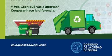 Oberá: la municipalidad inicio una campaña de concientización sobre separación de residuos