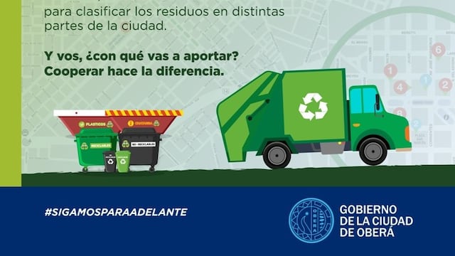 Oberá: la municipalidad inicio una campaña de concientización sobre separación de residuos