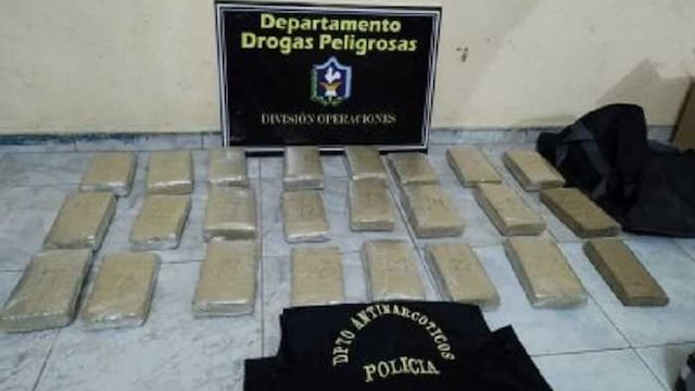 l resultado del operativo fue el de 20,867 kilogramos de cannabis sativa y un envoltorio con 21 gramos de la misma sustancia