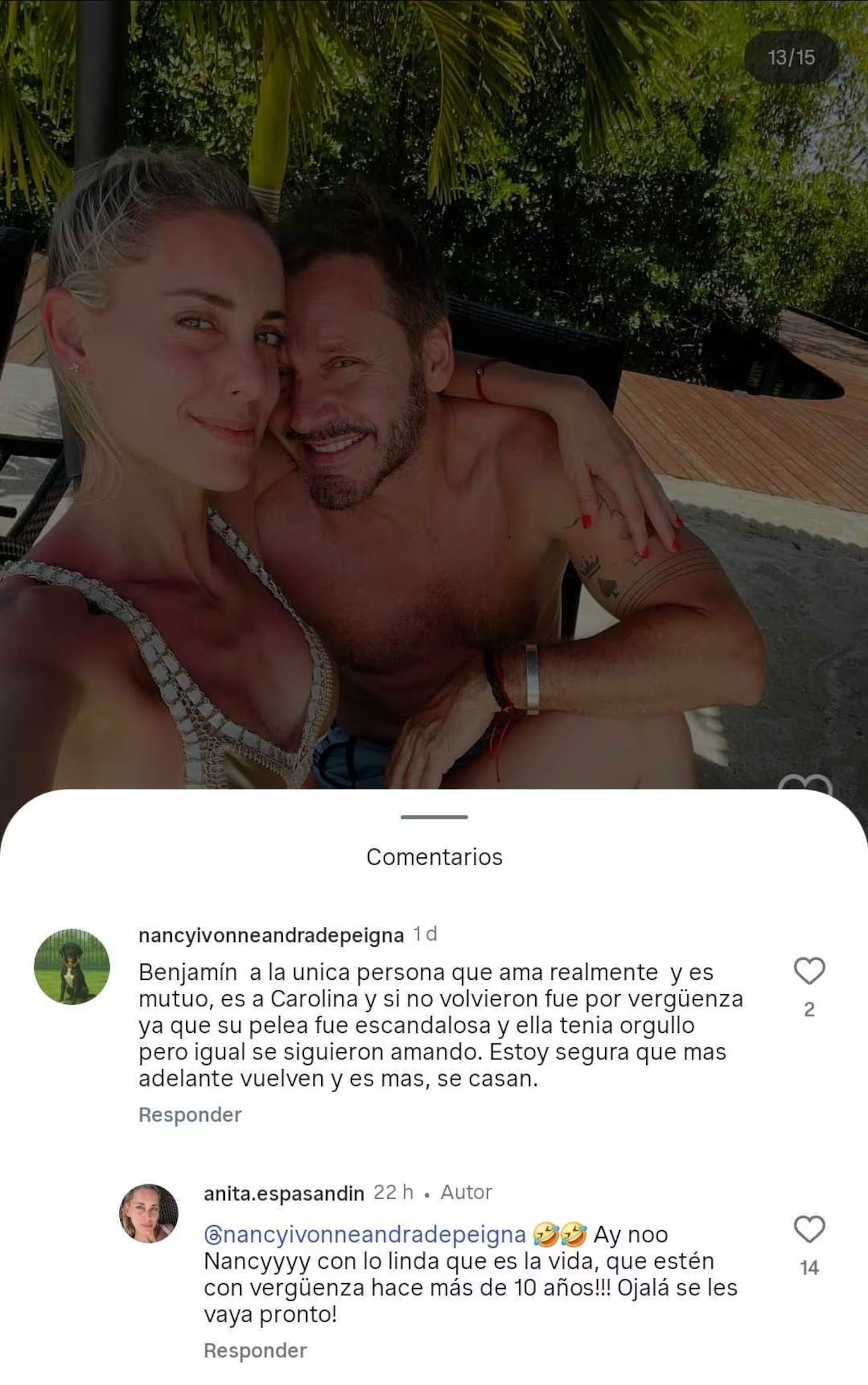 La novia de Benjamín Vicuña respondió a los que le dicen que el actor sigue enamorado de Pampita