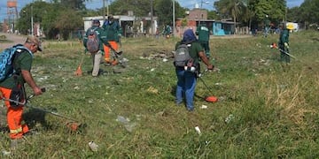 Limpieza integral de espacios verdes en Resistencia.