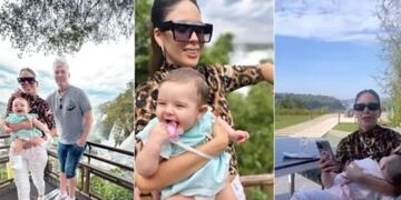 Nuevamente, Cataratas fue elegida como destino para vacacionar: Fernando Burlando y Barby Franco disfrutaron de una estadía en la zona.
