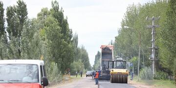 Obras viales en San Rafael.