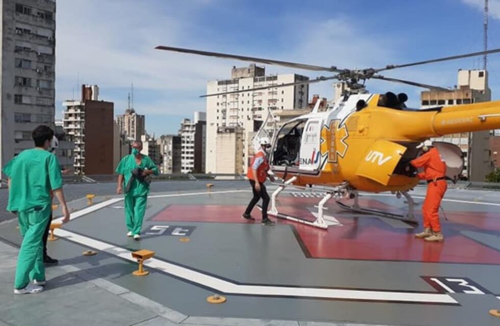 Pujato: Accidente laboral y traslado de paciente en helicóptero de UTV