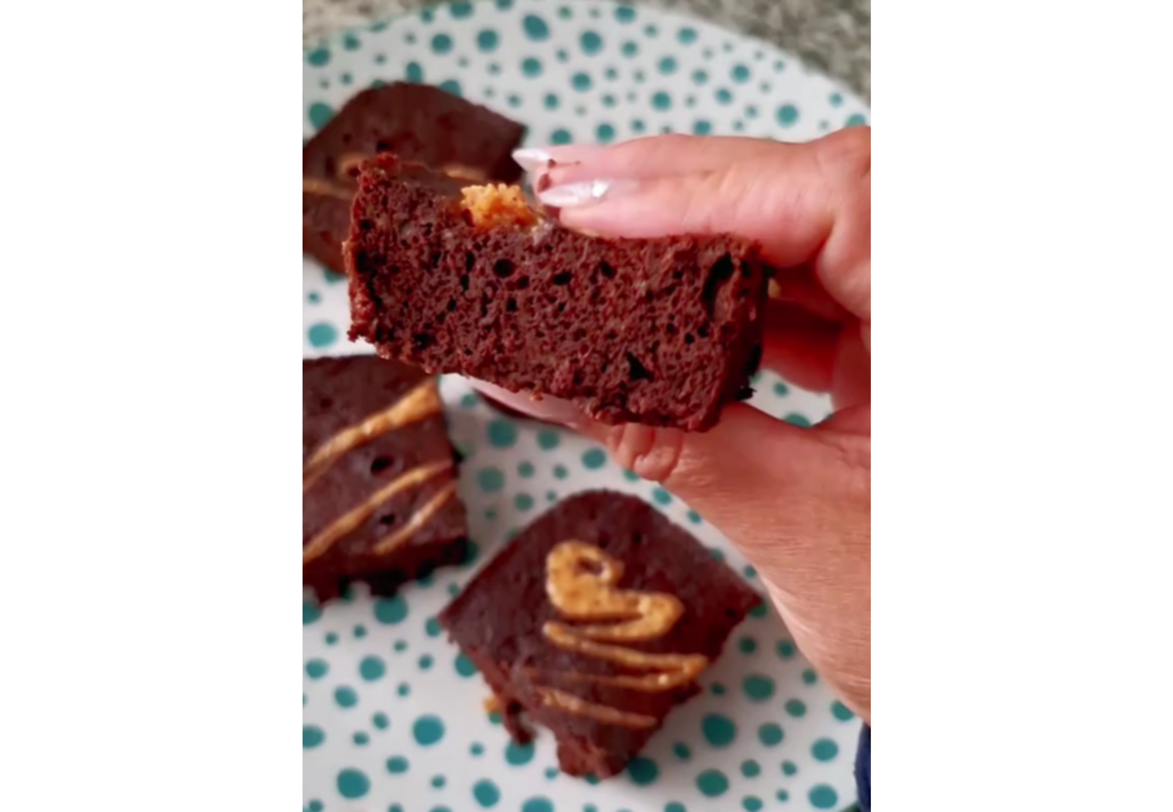 Así queda el brownie con esta receta.