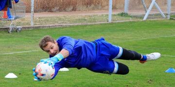 Diego Rodríguez, la nueva incorporación de Godoy Cruz ya entrena junto al resto del plantel de la Liga Profesional.