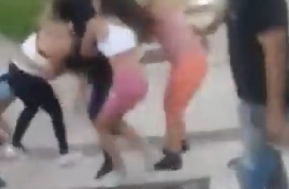 Video: un grupo de mujeres se agarró a trompadas en la Plaza del Bicentenario