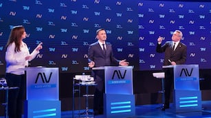 Luis Petri en el debate de candidatos a vicepresidente de la Nación organizado por A Dos Voces (TN). Foto: Federico Lopez Claro.