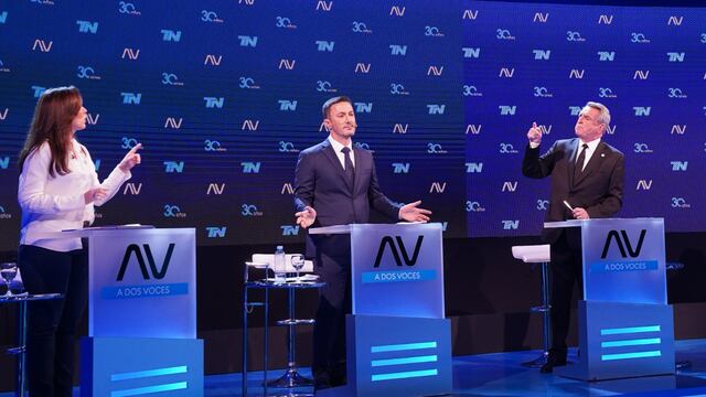 Luis Petri en el debate de candidatos a vicepresidente de la Nación organizado por A Dos Voces (TN). Foto: Federico Lopez Claro.