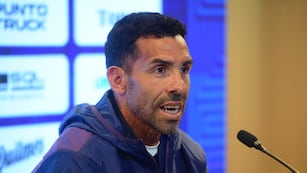Carlos Tevez en su presentación como nuevo DT de Talleres. (José Gabriel Hernández / La Voz)