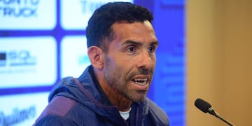 Carlos Tevez en su presentación como nuevo DT de Talleres. (José Gabriel Hernández / La Voz)