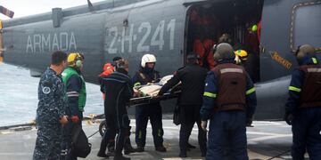 Rescataron a un tripulante herido cerca de las islas Georgias del Sur