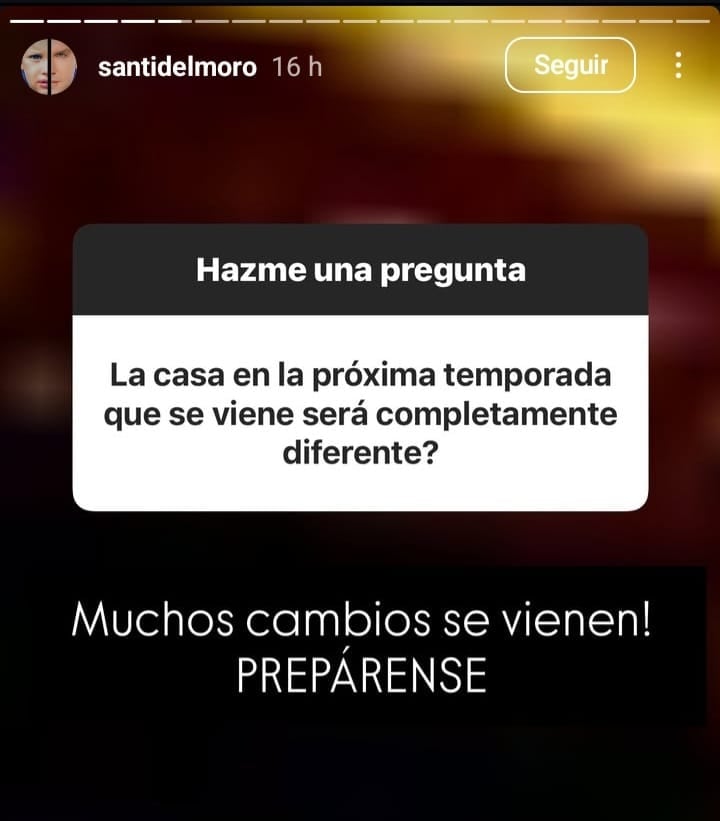 Santiago del Moro habló de Gran Hermano en Instagram.