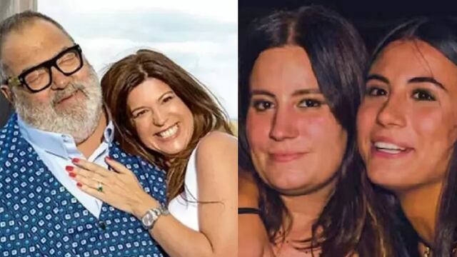 A la izquierda, Elba Marcovecchio junto a Jorge Lanata. A la derecha, las hijas del periodista.