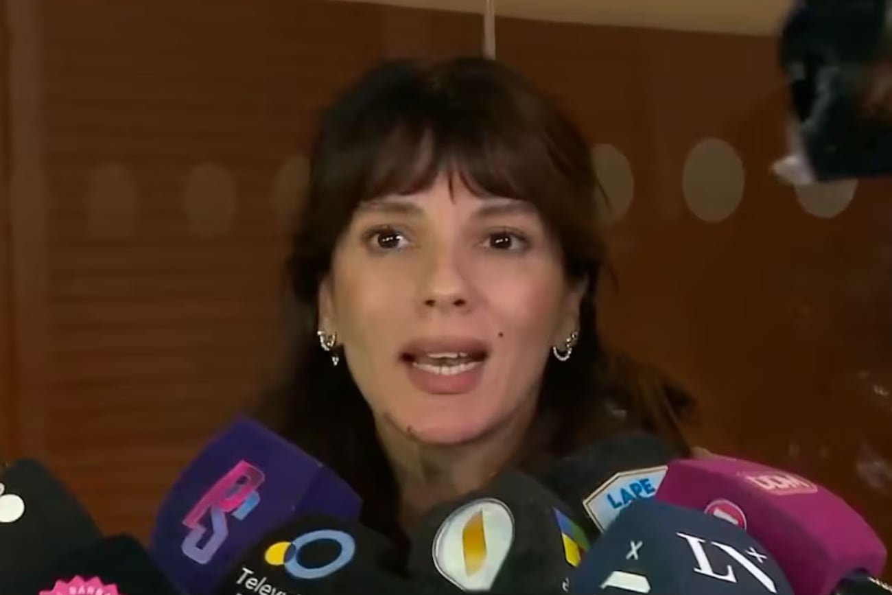 Gimena Accardi habló con los medios a la salida de Olga, donde habló sobre su infidelidad a Nicolás Vázquez. (Foto: Captura de pantalla)
