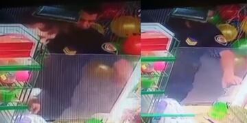 El efectivo quedó grabado por las cámaras de seguridad del local.