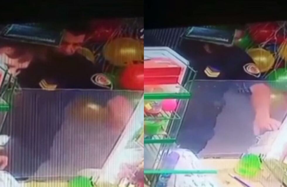 Quedó filmado: acusan a un policía de Córdoba de haber robando un juguete