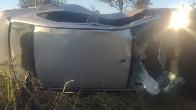 El rodado que volcó en Córdoba.