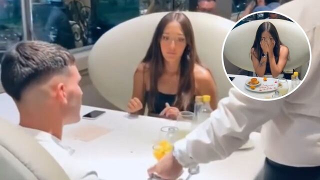 Fueron a cenar a un lugar elegante y la sorprendió con el postre