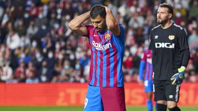 El Kun Agüero estuvo presente en la derrota del Barcelona ante Rayo Vallecano. / Gentileza.